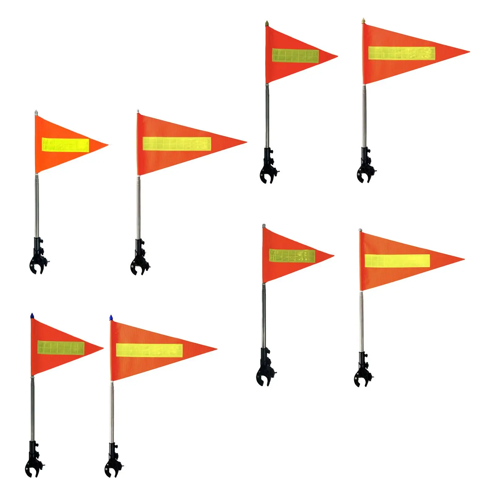 

Reflective Strips Golf Cart Flag Holder Telescopic Durable Safety Flag for Outdoor Boat Motorcycle Use