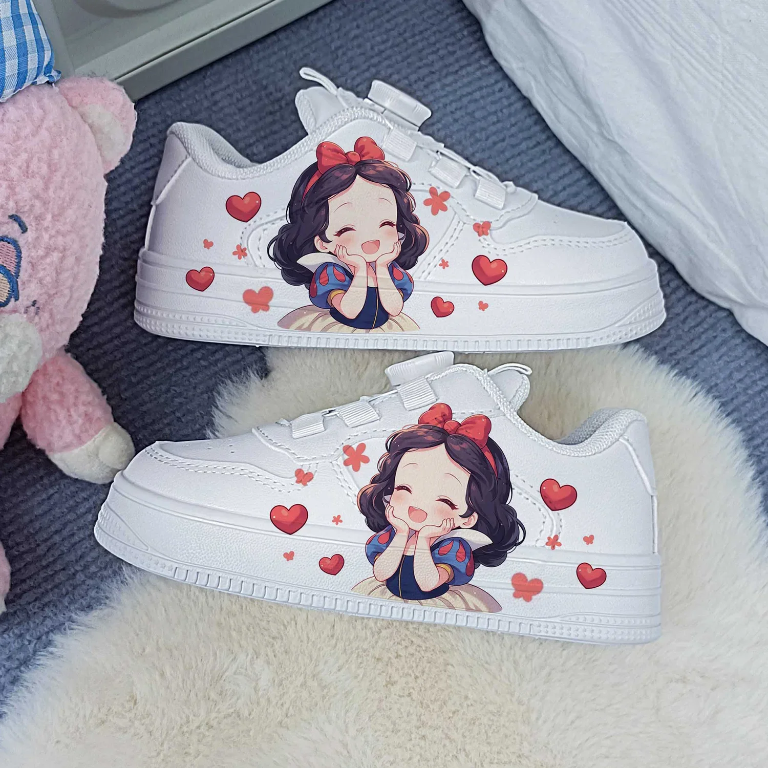 

Disney kids cartoon Snow White princess cute Casual shoes non-slip soft bottom sports shoes for child gift
