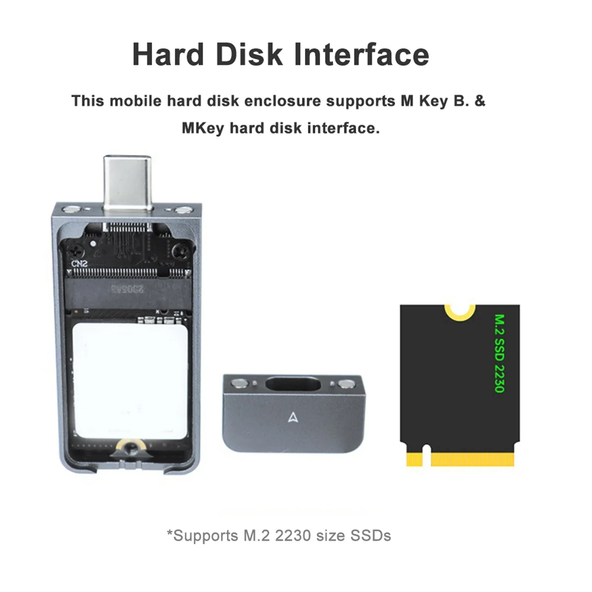 Carcasa SSD M.2 NVMe 2230, JMS583, adaptador de carcasa SSD-A