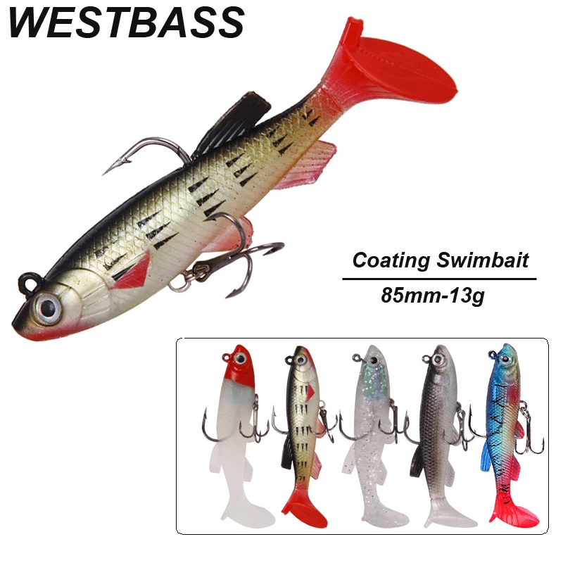 WESTBASS 1PX Weedless Siwmbait 85mm-13g Trolling Fishing Lure Sinking Soft Bait Silicone leurre cebo suave fisching Rubber Isca