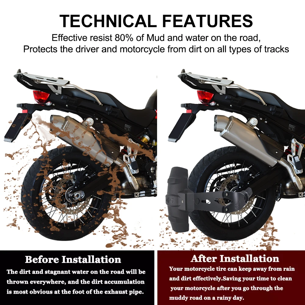 F850GS Adventure F 850 750 GS adv Motorcycle Wheel Hugger Mudguard For BMW F750GS Rear Fender Mud Cover Hugger Mudflap Guard