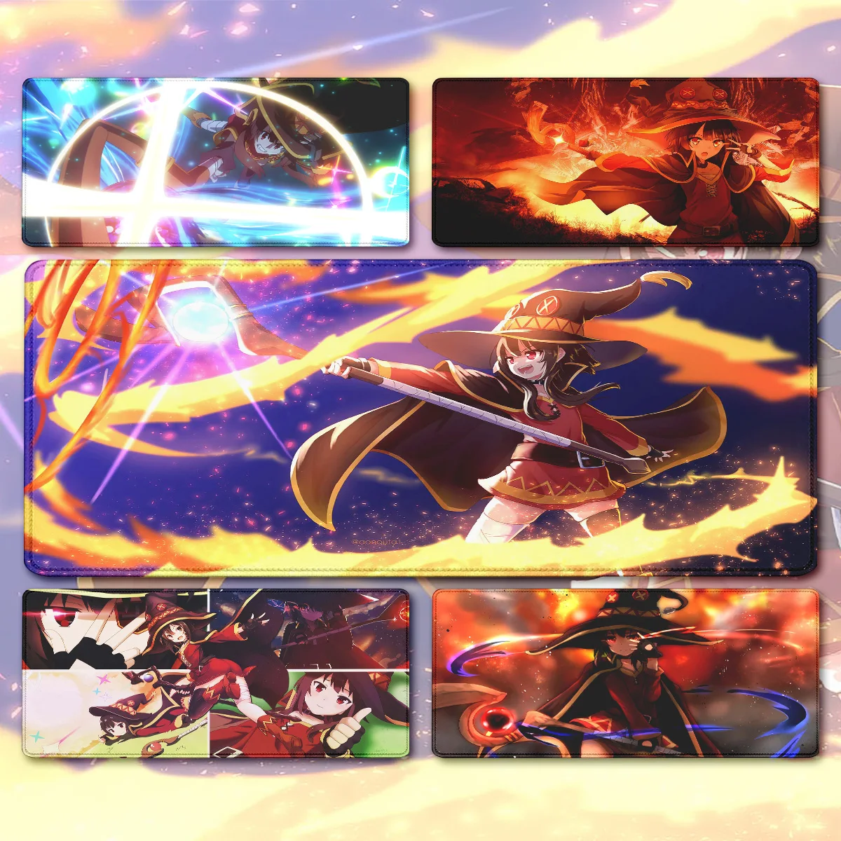 Anime KonoSuba Megumin mousepad Custom Skin Desktop Desk Mat Kawaii Gaming Accessories Students Writing Pad for PCComputer Table