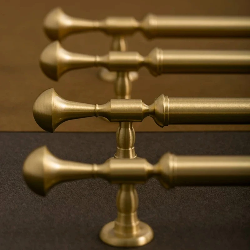 Light Luxury French Retro Brass Handle High-end Drawer Wardrobe Door Handle Creative Shoe Cabinet Furniture Long Handle