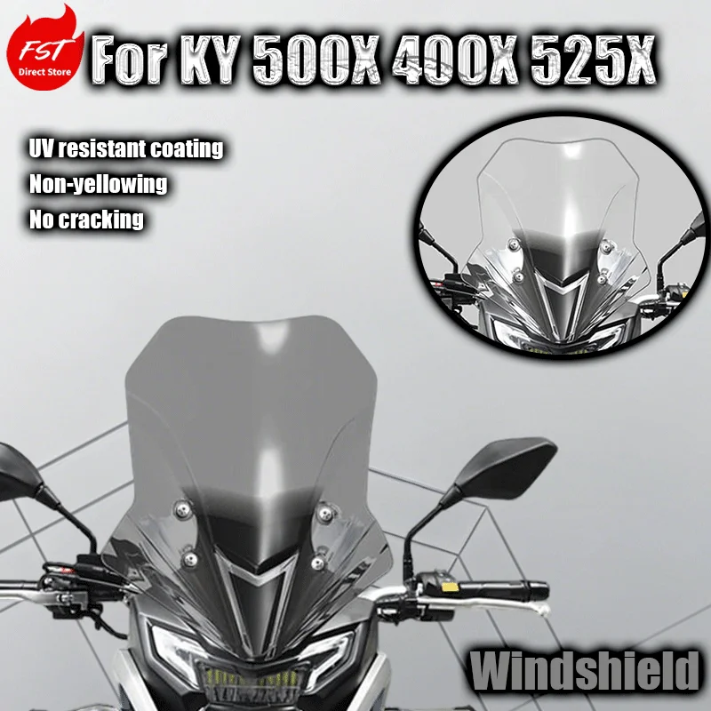 For Kove 500X 400X 525X Modified Windshield Heightened Windshield Transparent New Model