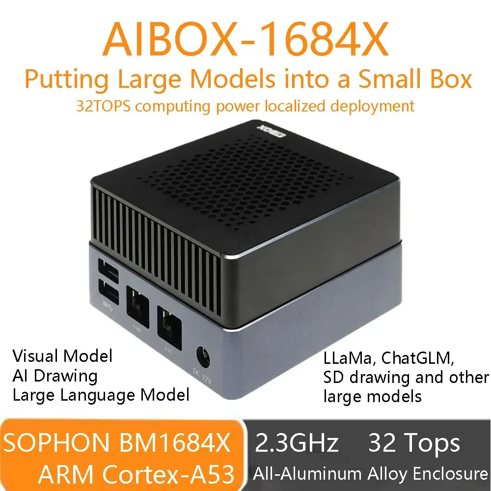 

Firefly AIBOX-1684X AI Box SOPHON BM1684X Processor Frequency 2.3 GHz 32 TOPS Large Language Models 16G DDR 64G EMMC Ethernet