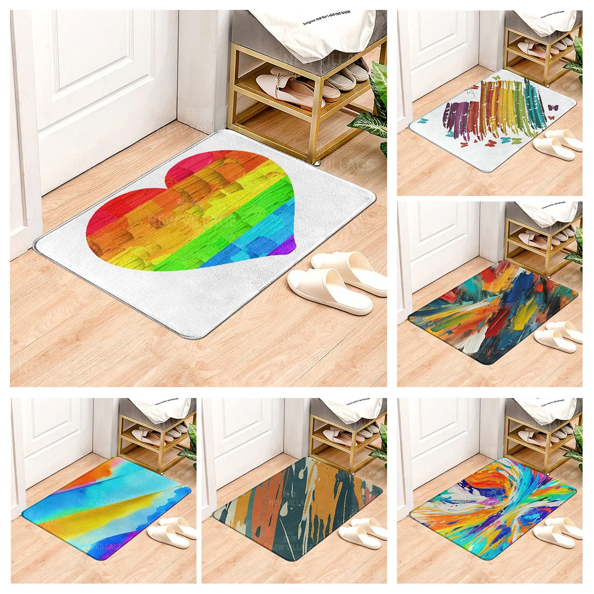 

Ins Entrance Carpet Home Door Mat Modern Nordic Style Room Bath Foot Bathroom Non-slip Kitchen Water Absorption Rugs Abstract