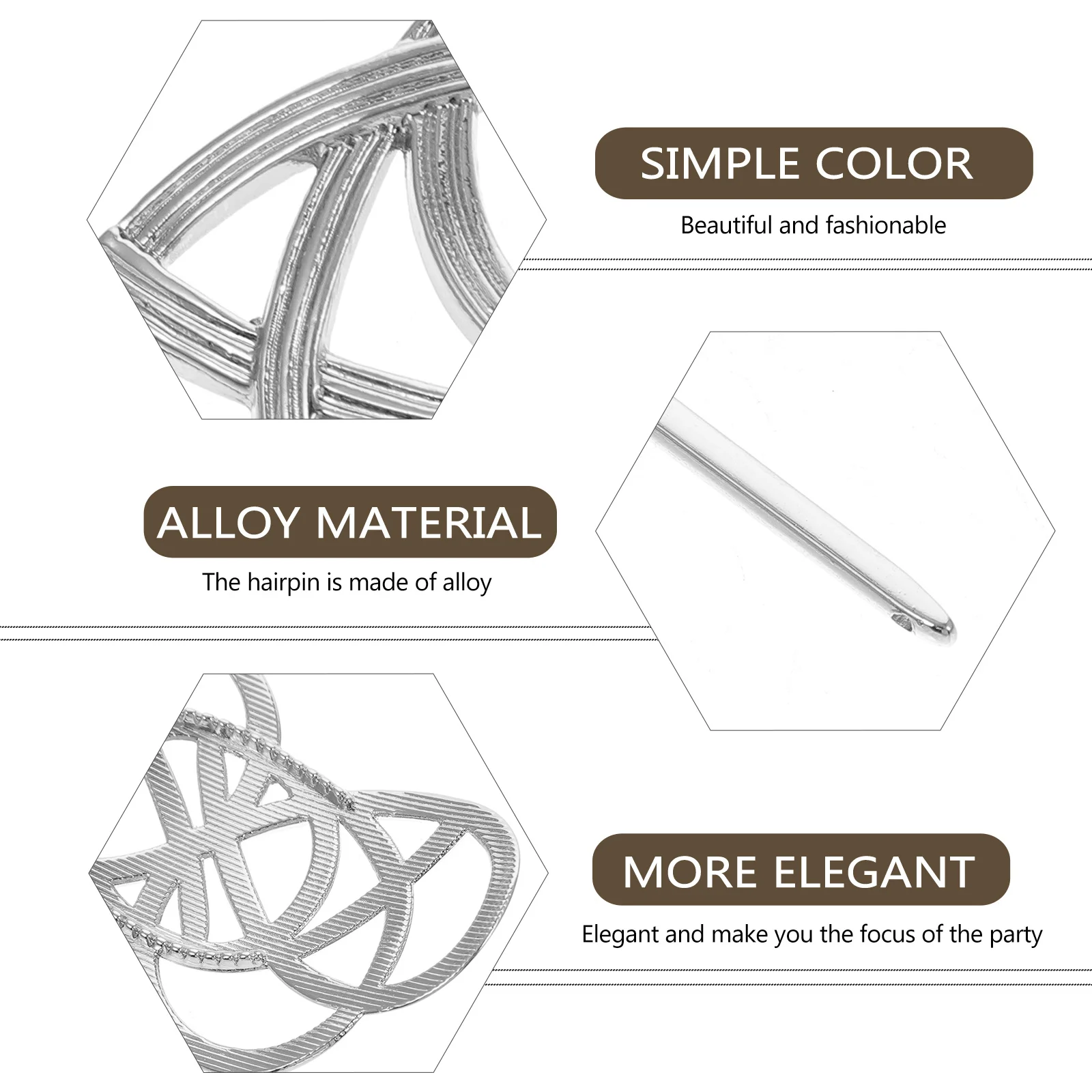 

1pc Metal Stick Retro Alloy Hairpin For Women Vintage Style All-Match Hair Accessory Hollow Bride Headdress Durable Girl Hair