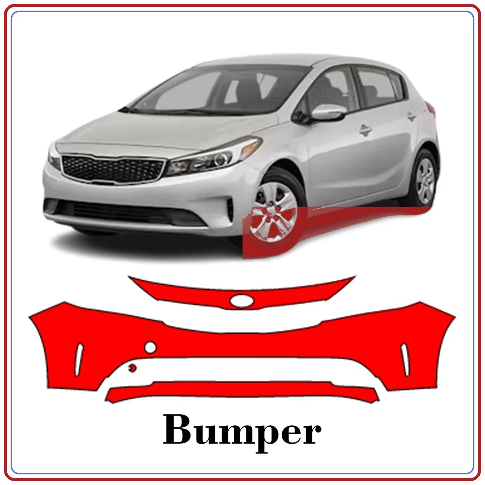 For KIA Forte 5 2016-2018 Precut TPU Paint Protection Film PPF Front Bumper Kit Clear Bra Stone Guard EU UK