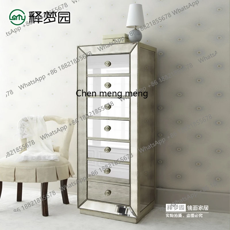 

Mirror furniture seven chest cabinet storage storage storage cabinet neoclassical postmodern style F1385