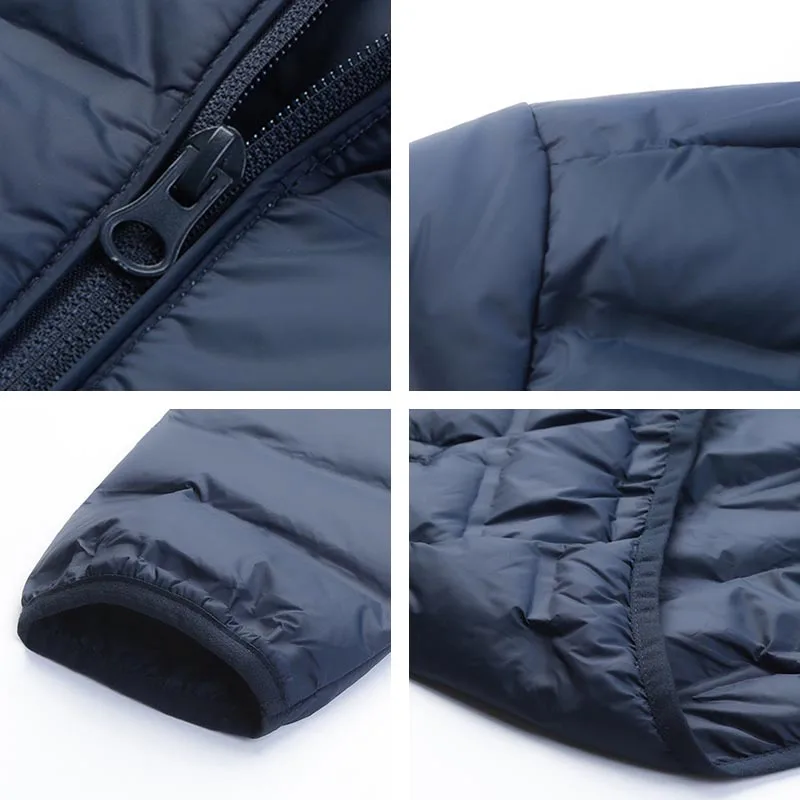 Winter Men Plush Thick Warm Jacket Men Lightweight Down Jacket Men Fashion Classic Casual Down Jacket Male 90% White Duck