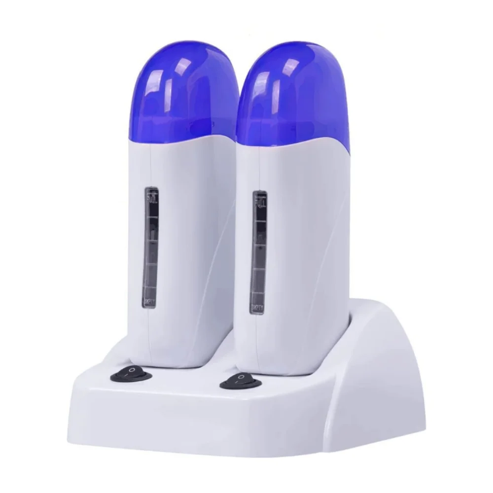 Dual Roll-On Wax Heater Double Cartridge Wax Warmer Portable Roller Wax Heating Machine for Salon & At-Home Hair Removal