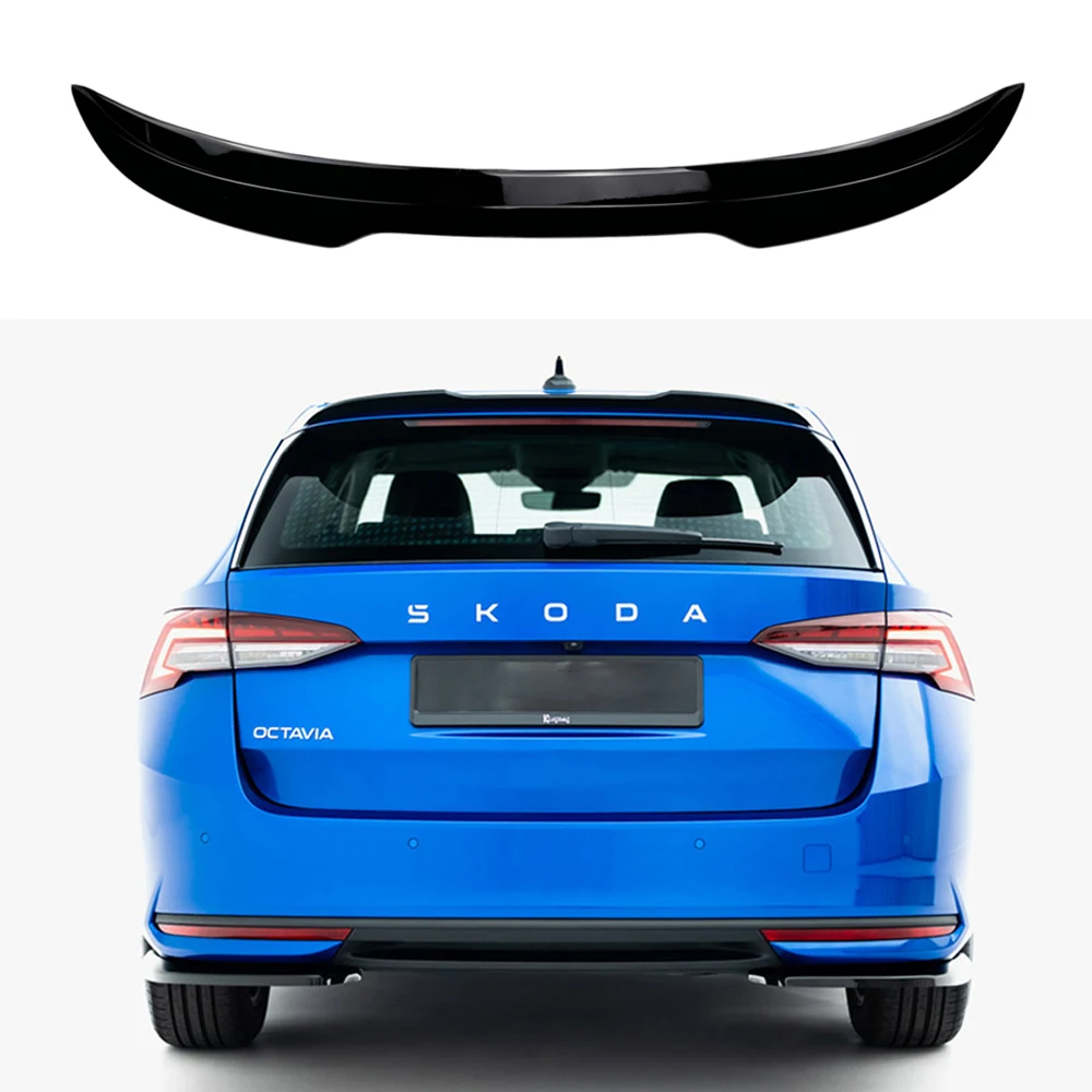 Rear Trunk Roof Spoiler Cap Maxton Style Rear Wing For Skoda Octavia MK4 Estate Standard RS Sportline 2020 2021 2022 2023 2024