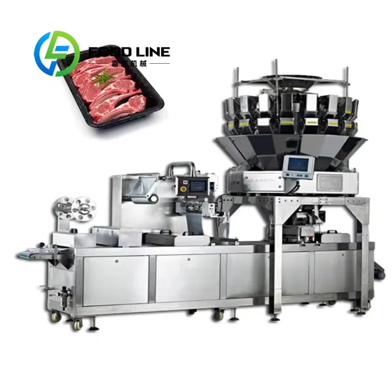 Vacuum Tray Packaging Machine Thermoforming Automatic for Chicken Meat Food Sealing Plastic Packing Customize