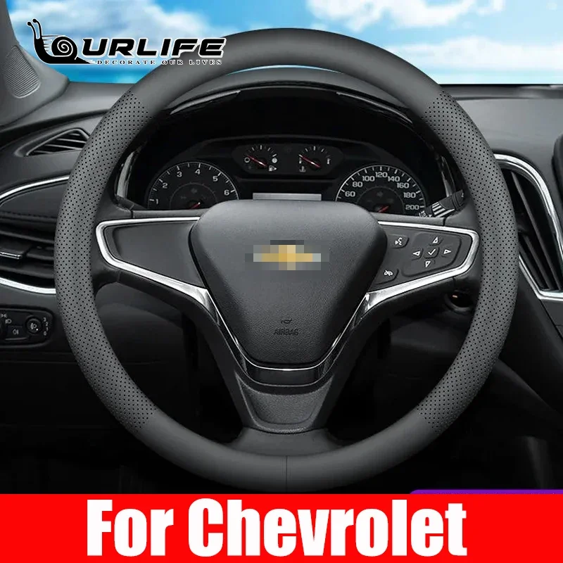 Diameter 38 CM Car Steering Wheel Cover Leather Auto Accessories For Chevrolet XL Explorer Cruze Trailblazer Kovoz Volando