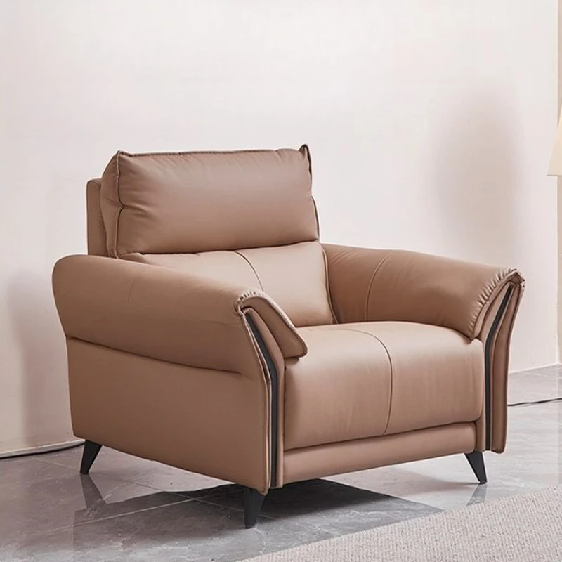 

Space first class electric sofa living room Italian straight row three function first floor sofa