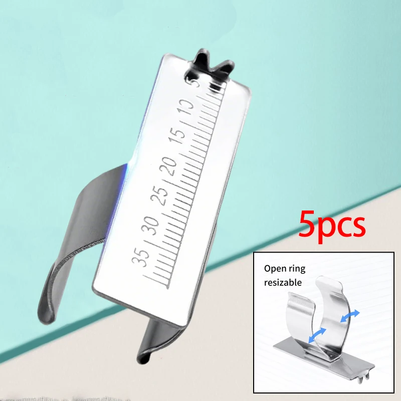 

5pcs Dental Endodontic Ruler Stainless Steel Finger Ring 35mm Scale for Root Canal Measurement Dentistry Tool