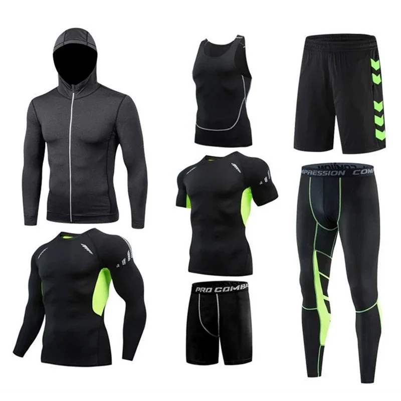 

Ensembles de course respirants pour hommes, collants de sport trempés, sous-vêtements de jogging, vêtements de basket-ball