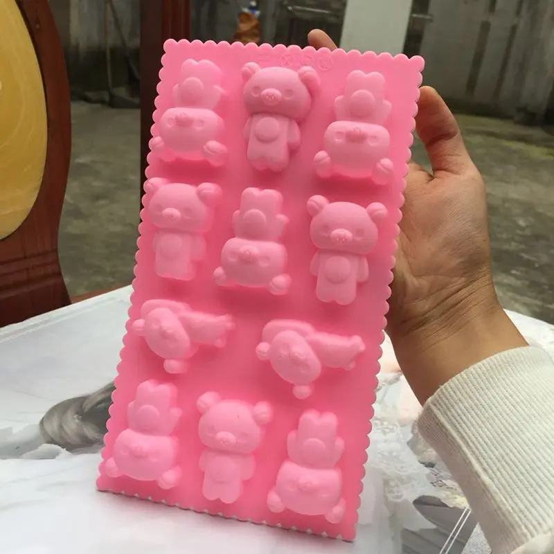 Rilakkuma Mould Cartoon Cute 3D Silicone DIY Gummies Biscuits Cake Desserts Chocolate Kitchen Cutting Ice Cube Tray Tools Mold - view 5