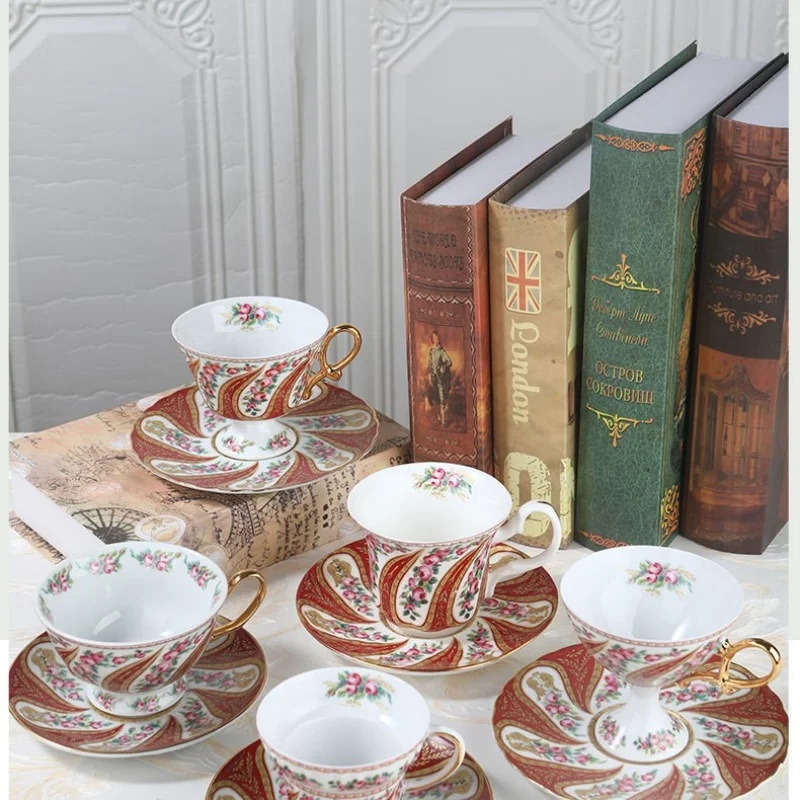 Imagem -04 - Tribunal Estilo Latte Coffee Cup Grupo Cappuccino Saucer Grupo Tea Cup Grupo Teacup Home Kitchenware