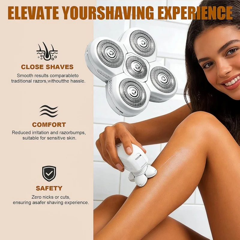 2PC 5 Head Shaver Replacement Blade Refills Compatible with Freebird Foil Shavers Head for Women White