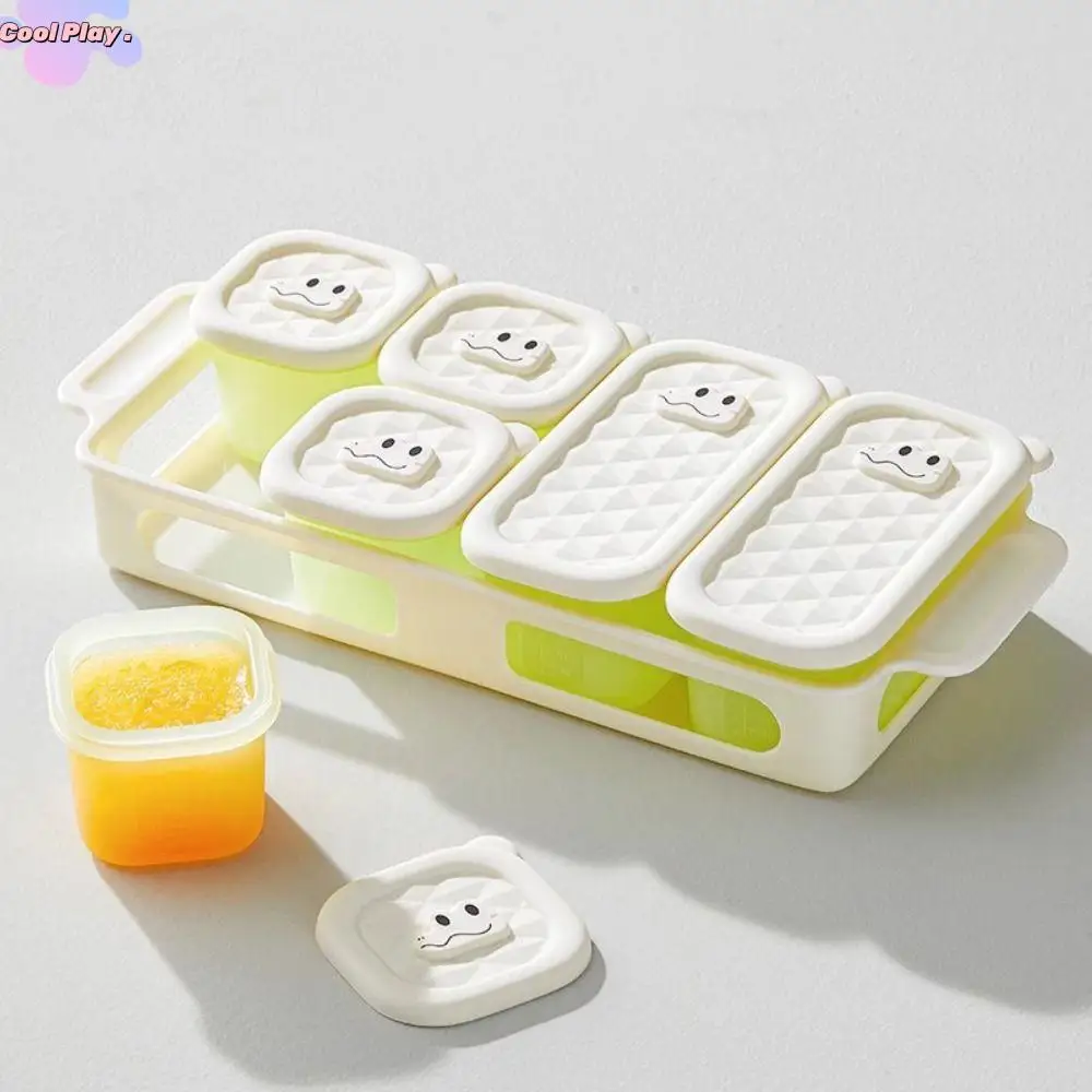 

3/4/6 Grid Design Baby Food Freezer Tray Heat Resistance Food Grade Silicone Ice Cube Mold with Lid Square Shape