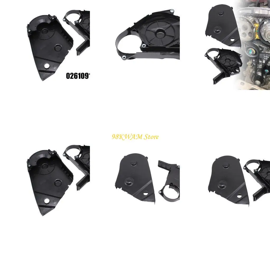 Engine Timing Cover Replacement Set 026109175A, Two-Piece Black Plastic Belt Cover Housing for Routine Engine Compartment Repair