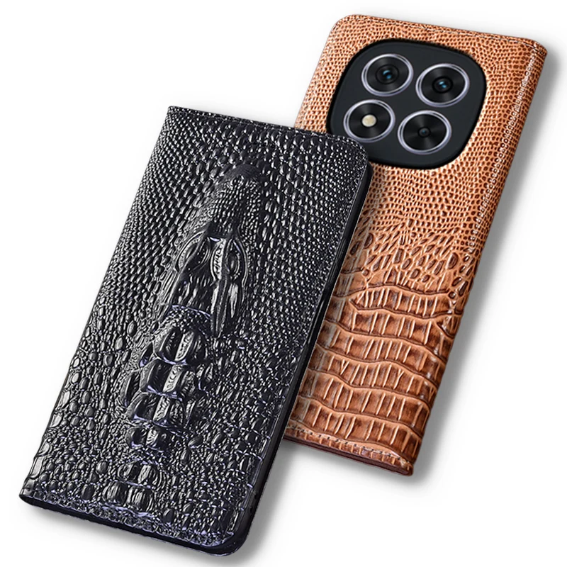 

Case For XIAOMI Redmi Note 14 Note14 Pro+ Plus 5G 3D Crocodile Head Flip Case Cowhide Genuine Leather Card Pocket Magnetic Cover