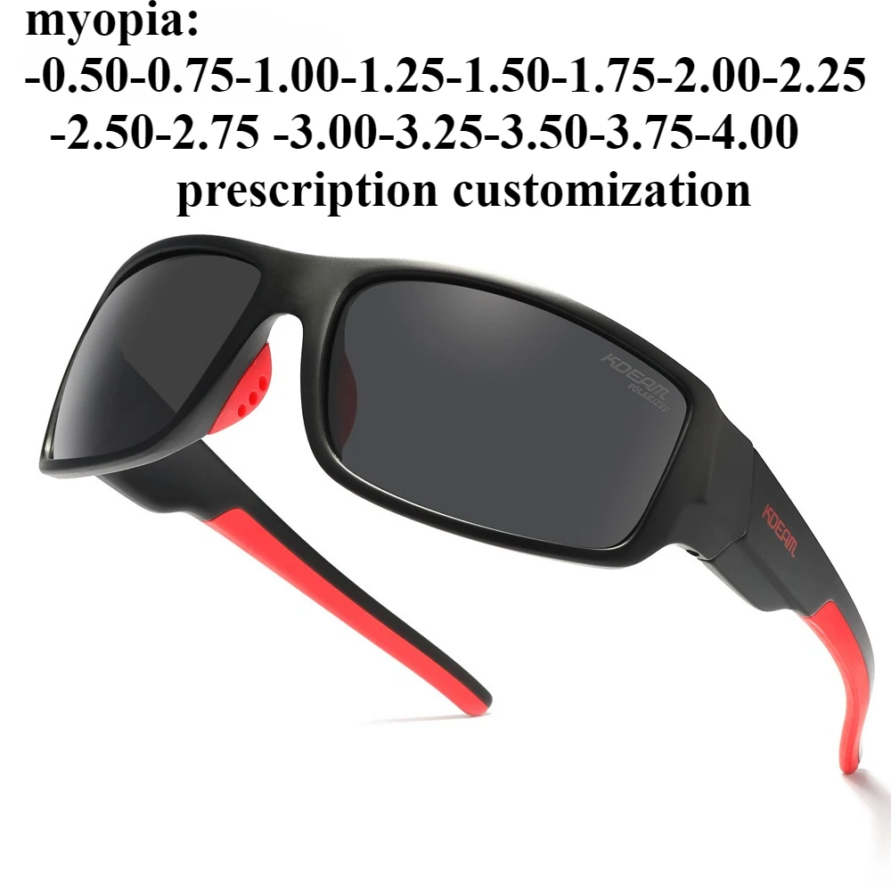 

60mm-143mm Polarized Outdoor Cycling Glasses Comfortable Sports Sunglasses Custom Prescription Degree -1.50
