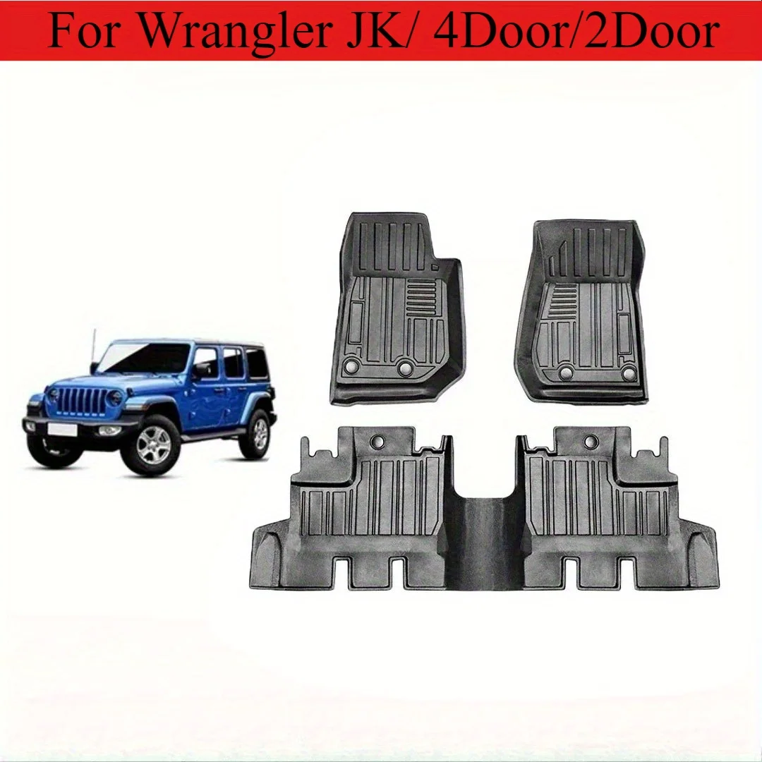 For Wrangler JK/ 4Door/2Door Car Floor Mats TPE Material Car Carpet Floor Mat Full Set Trim to