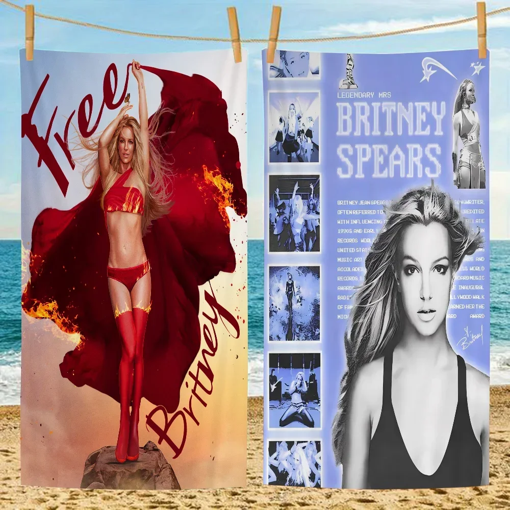 B-Britney S-Spears Microfiber Blanket Quick Drying Beach Towels Oversized Printing Super Absorbent Pool Towel Blanket