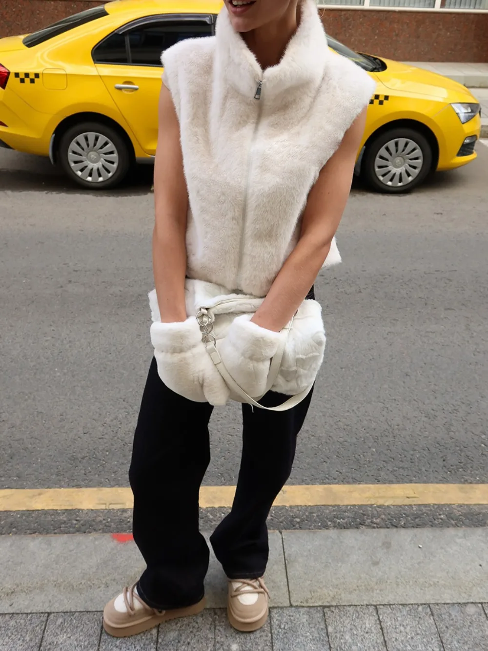 الخريف والشتاء النساء فو الفراء سترة لطيف سيدة الموضة الصلبة سميكة الدافئة السفر اليومي الحرم الجامعي حفلة سستة سترة سترة