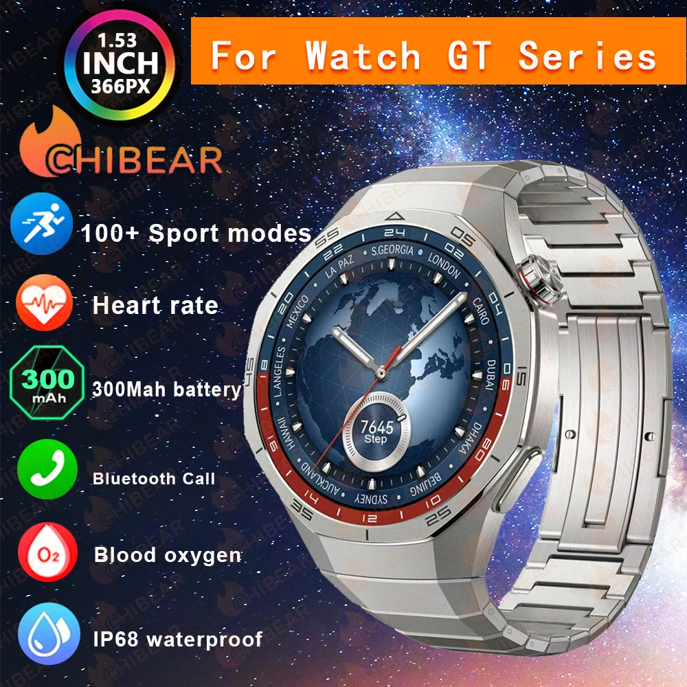 

Смарт-часы HUAWEI Watch 5, мужские HD AMOLED-экран, GPS-трекер, пульсометр, Bluetooth-вызов, IP68, водонепроницаемые мужские умные часы 2025