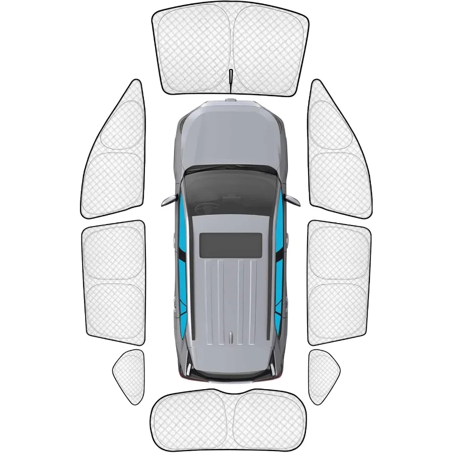 

8 шт. утолщенный солнцезащитный козырек для полного окна для RAV4 20192025, аксессуары RAV4, солнцезащитный козырек для автомобильных окон, солнцезащитный козырек для лобового стекла, боковой