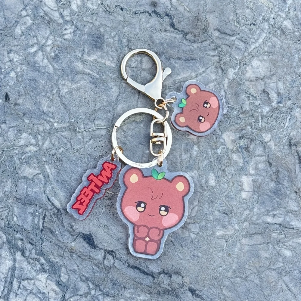 Kpop ATEEZ ANITEEZ in DREAMLAND Theme Keychain Keyring Hongjoong Seonghwa Yunho San Mingi Aniteez Fans Bag Accessories