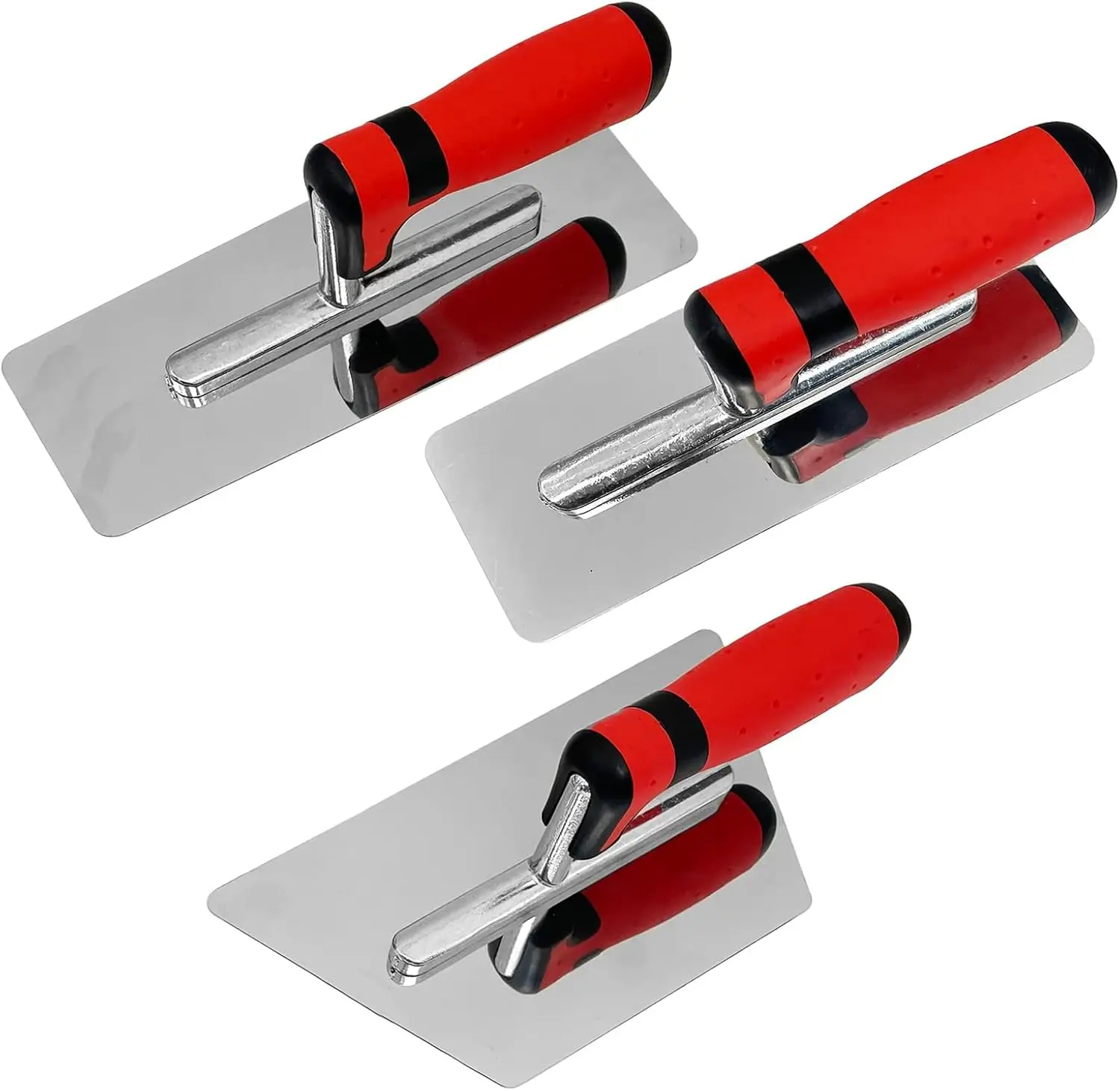 

Набор из 3 штукатурных шпателей, нержавеющая сталь, толщина 0,7 мм, резиновая ручка, для ремонта гипсокартона и бетона