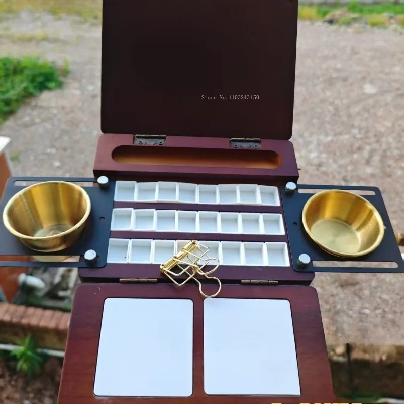 Portable 24-grid Watercolor Palette Set Art Students Outdoor Sketching Painting Creation Supplies Travel Writing Art Drawing Box