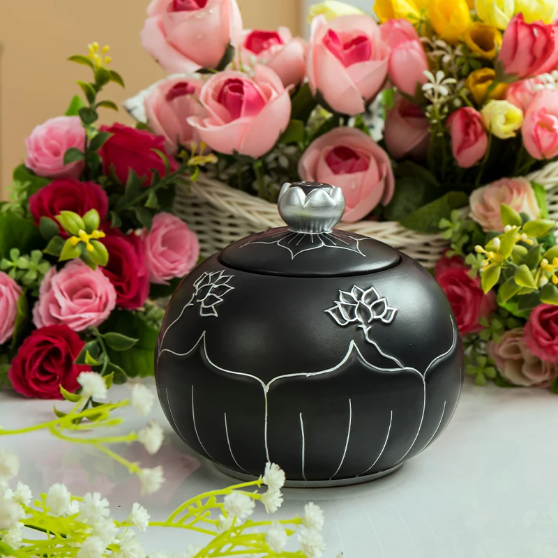 

Ghh Dazhuo Lotus Jar Pet Urn Medium Sealed Moisture-proof Cat and Dog Memorial Cremation Funeral Bone Shred Altar