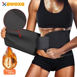 Gym Waist Trimmer - Sweat Band Waist Trainer Belt for Men and Women - Reinforced Trim Adjustable Stomach Trainer & Back Support