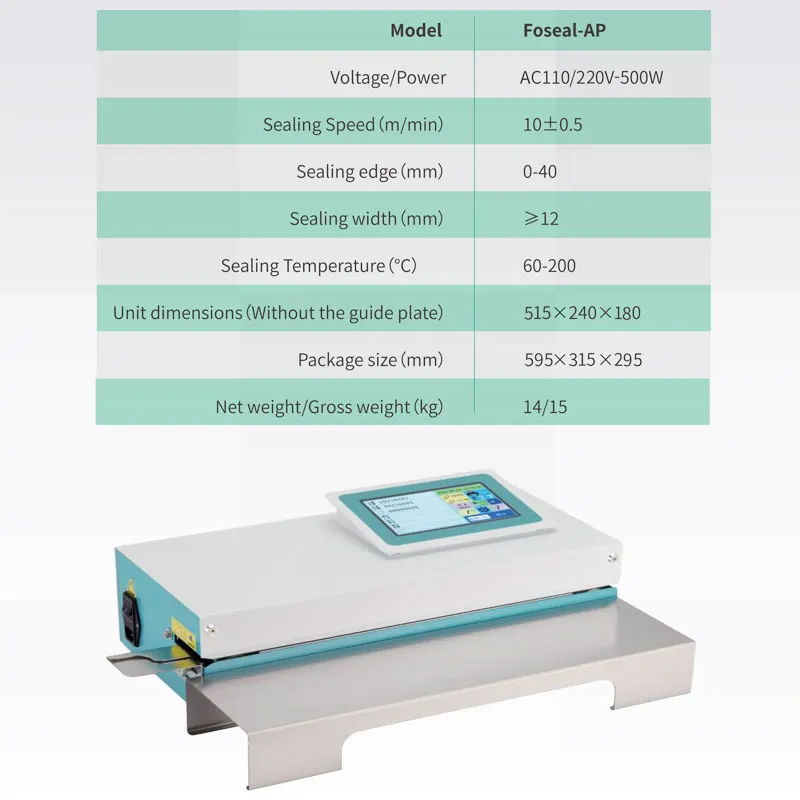 Dental Lab Equipment Big POwer 500W Sealing Machine Foseal-AP With 7-inches LCD Touch control screen