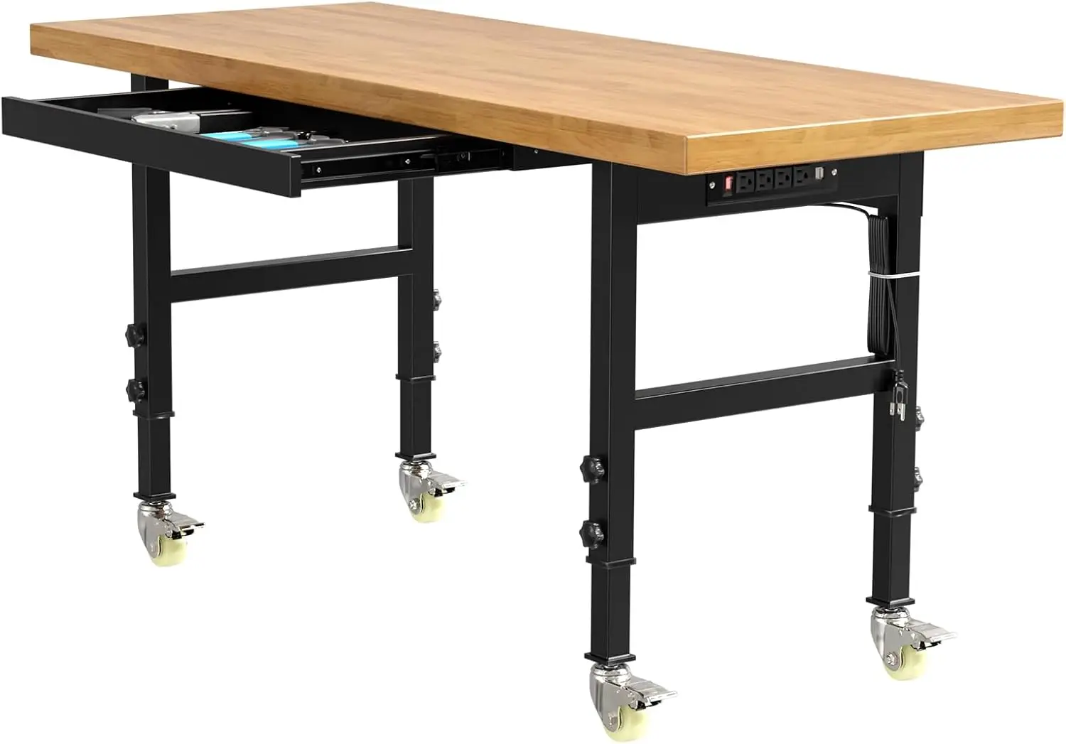 Heavy Duty Portable Workbench Scaffold Creeper Dolly with Adjustable Legs, Holds up to 440Lbs, for Various Work