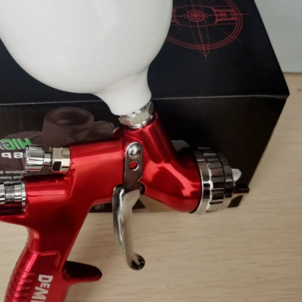 Tpaitlss Spray Gun G T I Pro Painting Gun TE20 1.3mm Nozzle Red With Mixing Cup Water Based Air Spray Gun Airbrush