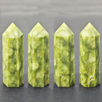 Xiu Jade Stone Pointed Hexagonal Prism Quartz Stone Single Point Wand Tower Crystal Crafts Ornament Gifts Home Decoration