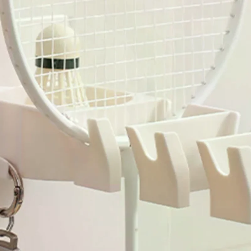 

Wall Mounted Badminton Racket Holder Punch Free With Ball Hanger 3-Slots Storage Rack For Tennis Pickleball Ping Pong Paddle