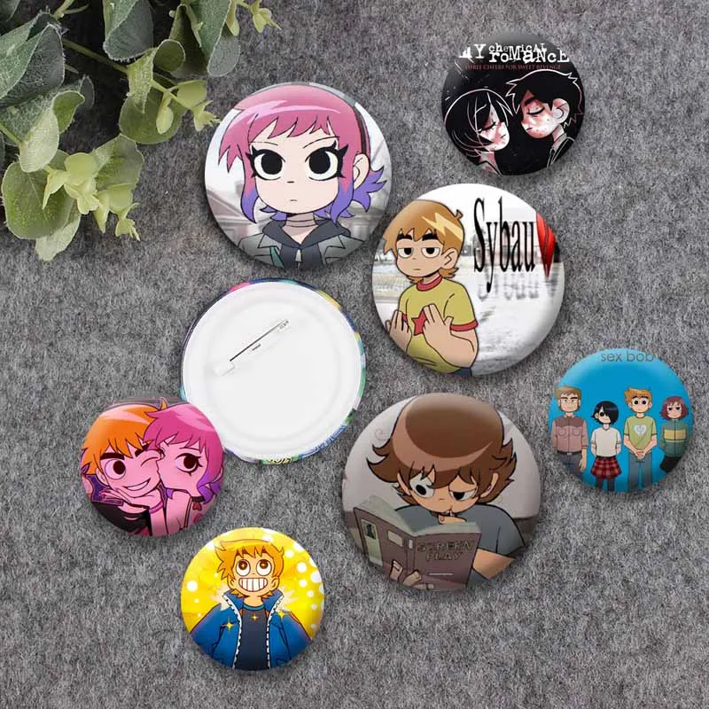 Cute Anime Scotts P-Pilgrims Brooch Cartoon Role Playing Brooches on Backpack Jacket Jewelry Round Enamel Pins Collection Gifts