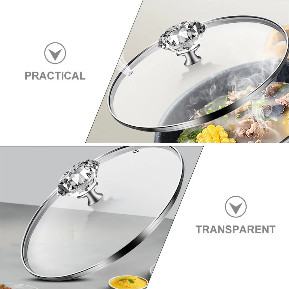 

Glass Cooking Pot Lid Universal Fit Transparent Heat-Resistant Replacement Cover for Pans Pots Fryers Kitchen Cookware