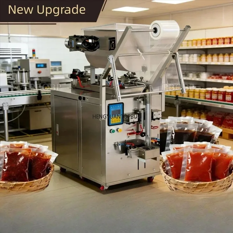 PBOBP Automatic Liquid Paste Sauce Ketchup Cream Honey Sachet Stirring Mixing Filling Packing Machine