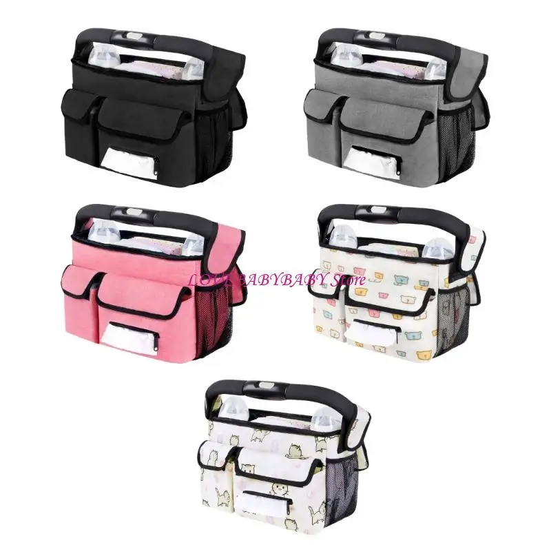 

Compact Strollers Hanging Bag Oxford Cloth Multiple Compartment Diaper Organiser 4XBC