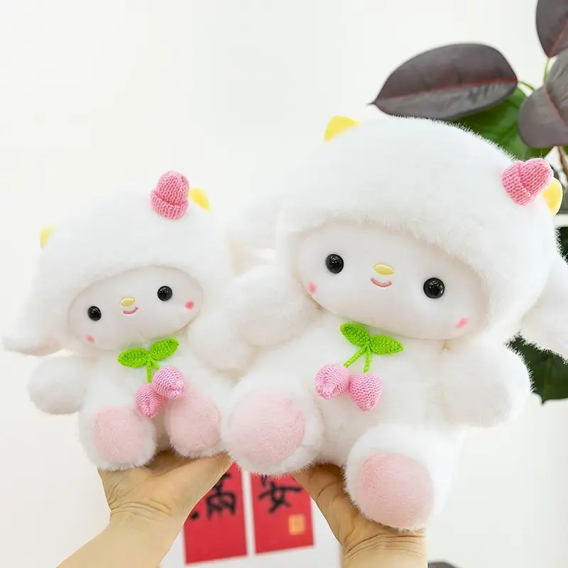 Jouet en peluche d'agneau Super mignon, poupée Rose, oreiller en tissu, cadeau d'anniversaire pour fille