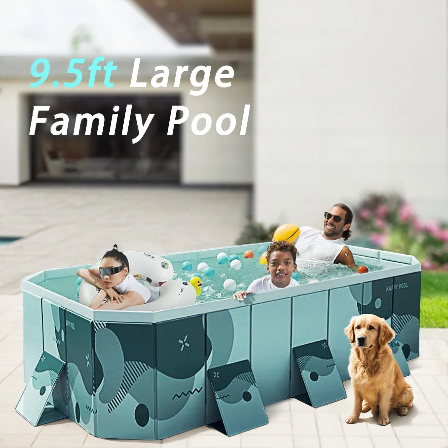 Piscina Pieghevole Per Tutta La Famiglia In PVC Rinforzato, Impermeabile, Gonfiabile, Per Interni Ed Esterni, Piscina Per Bambini Con Palline Per 1~8 Persone-image