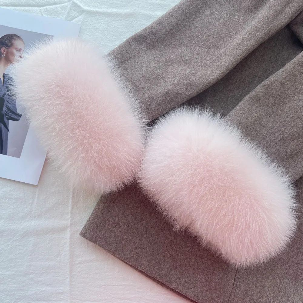 2022 Women Real Fox Fur Cuff Genuine Female Wristband Fashion Genuine Fur Cuffs for Wrist Natural fur cuffs bracelet